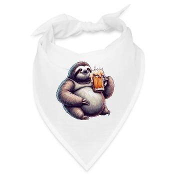Dad Bod Bierbauch Bier Faultier Geschenk - Bandana - Weiß - Vorne