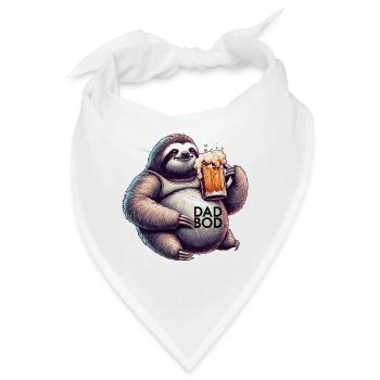 Dad Bod Bierbauch Bier Faultier Geschenk - Bandana - Weiß - Vorne