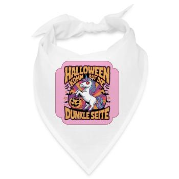 Halloween Spuk Einhorn - Komm auf die dunkle Seite - Bandana - Weiß - Vorne