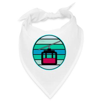 RETRO SKILIFT GONDELBAHN SKIFAHREN WINTER - Bandana - Weiß - Vorne