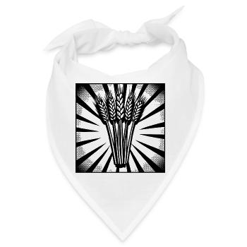 5 Weizenähren Highlight Dunkel - Bandana - Weiß - Vorne