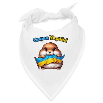 Niedliches Tierchen mit der Flagge der Ukraine - Bandana - Weiß - Vorne