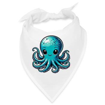 Krake - Bandana - Weiß - Vorne