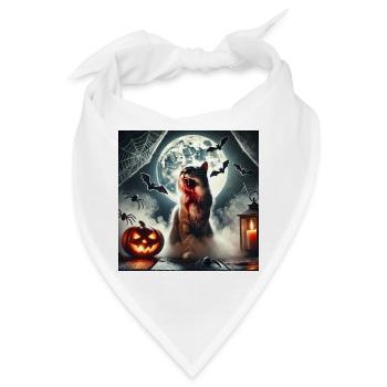 Spukvolle Katzen Halloween Gestaltung - Bandana - Weiß - Vorne
