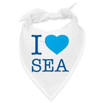I LOVE SEA - Bandana - Weiß - Vorne
