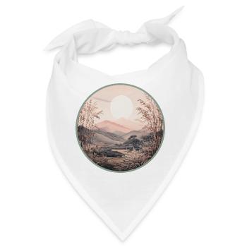 Sanfte Mondlandschaft im Zen-Stil - Bandana - Weiß - Vorne