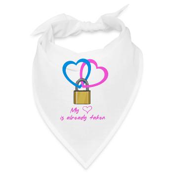 Mein Herz ist schon vergeben - Bandana - Weiß - Vorne