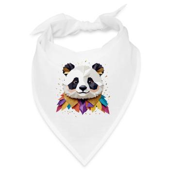 Panda Verspielt Entzückend Spaß Tier Farbe Geometrisch - Bandana - Weiß - Vorne