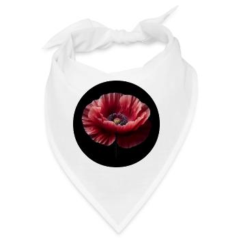 Mohnblume fotorealistisch - Bandana - Weiß - Vorne