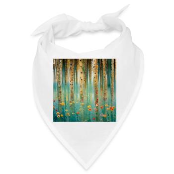 Abstrakter Wald aus Blumen und Reflexionen - Bandana - Weiß - Vorne