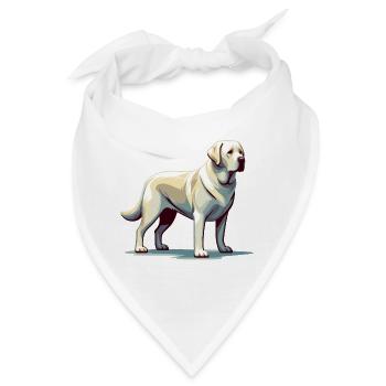Stehender weißer Labrador - Bandana - Weiß - Vorne