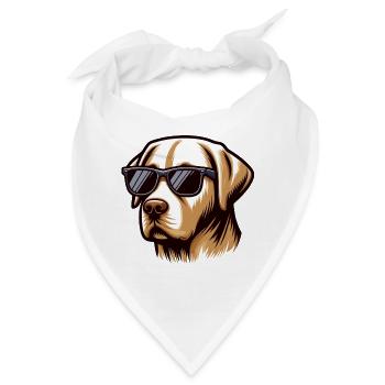 Cooler Labrador Hundekopf - Bandana - Weiß - Vorne