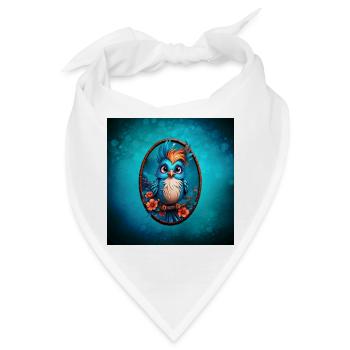 Leuchtend blauer Vogel - Bandana - Weiß - Vorne