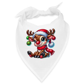 Weihnachts-Rentier - Bandana - Weiß - Vorne
