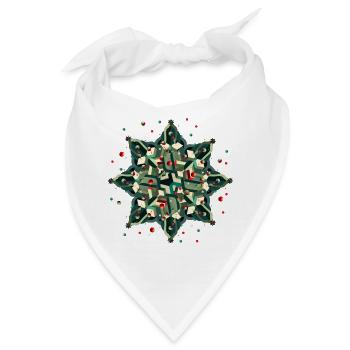 toller Weihnachtsstern im geometrischen Stil - Bandana - Weiß - Vorne
