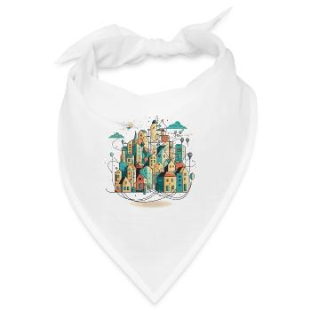Cityscape Connections: Ein stilisiertes Bild von Interco - Bandana - Weiß - Vorne