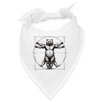 Vitruvian Bär Skizze Zeichnung Geschenk - Bandana - Weiß - Vorne