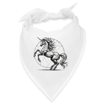 Vitruvian Einhorn Skizze Zeichnung Geschenk - Bandana - Weiß - Vorne