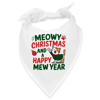 Festliches Katzenjahres-Design - Bandana - Weiß - Vorne