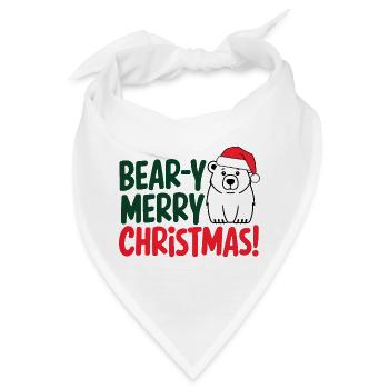 Festliches Bär Weihnachtsdesign - Bandana - Weiß - Vorne