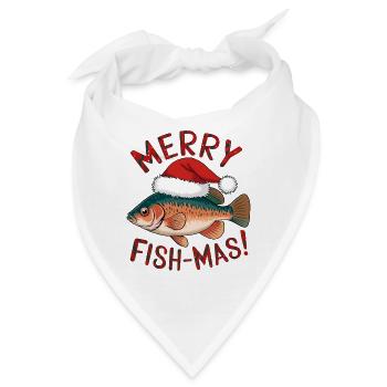 Festliches Fisch Weihnachtsdesign - Bandana - Weiß - Vorne