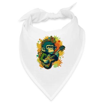 Psychedelischer Groove: Ein Weed Head Monkey rockt die - Bandana - Weiß - Vorne