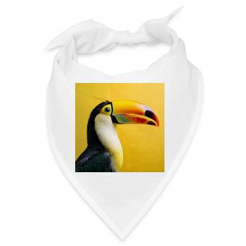 Tukan-Vogel auf tropischen gelben Hintergrundfarben - Bandana - Weiß - Vorne
