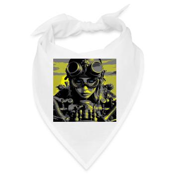 Steampunk-Biker - Bandana - Weiß - Vorne