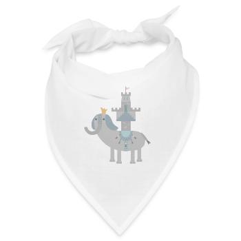 Elefant und Schloss l no text - Bandana - Weiß - Vorne