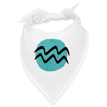 Sternzeichen Wassermann - Bandana - Weiß - Vorne