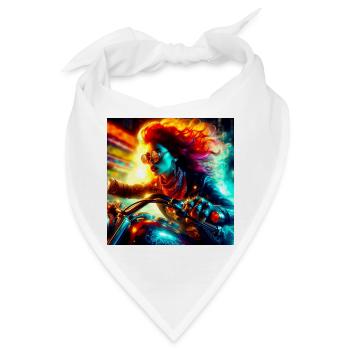 Cyberpunk Motorrad - Bandana - Weiß - Vorne