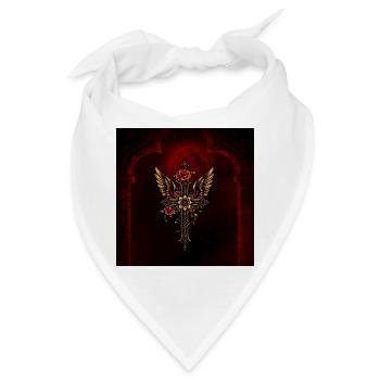 Ein elegantes Kreuz - Bandana - Weiß - Vorne