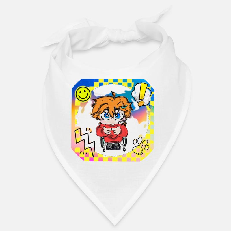 Bunter Popart Rollstuhlheld Bandana