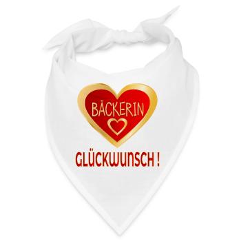 GLÜCKWUNSCH BÄCKERIN - Bandana - Weiß - Vorne