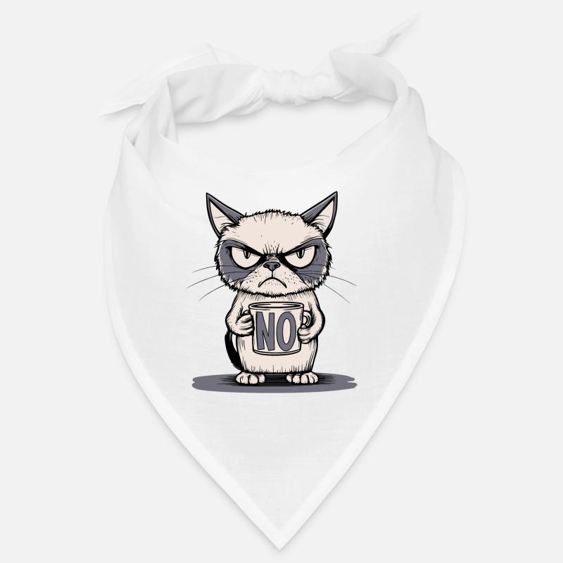 Genervte Katze mit No Tasse - Morgenmuffel Bandana