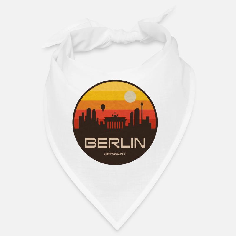 Berlin Skyline Retro Sunset Bandana