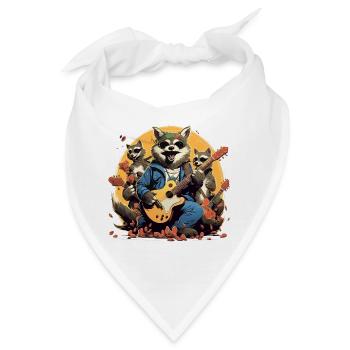 Der Caffeine Rocke - Bandana - Weiß - Vorne
