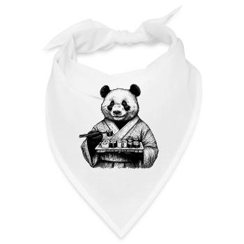 Sushi Panda Maki Kimono Zeichnung Geschenk - Bandana - Weiß - Vorne