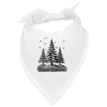 Winter Wunder – Tannen im Schnee - Bandana - Weiß - Vorne