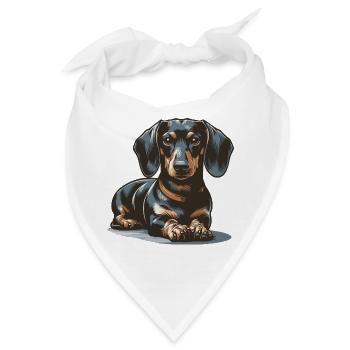 Dackel - Bandana - Weiß - Vorne