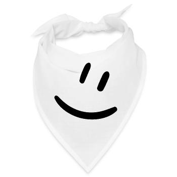 Smily schwarz - Bandana - Weiß - Vorne