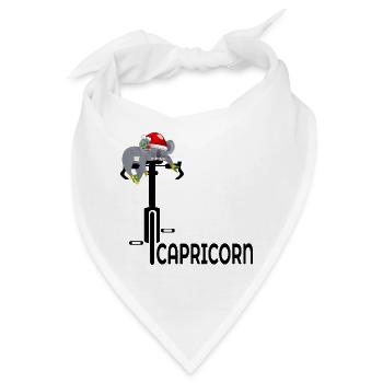 CHRISTMAS CYCLING DECEMBER BIRTHDAY CAPRICORN - Bandana - Weiß - Vorne