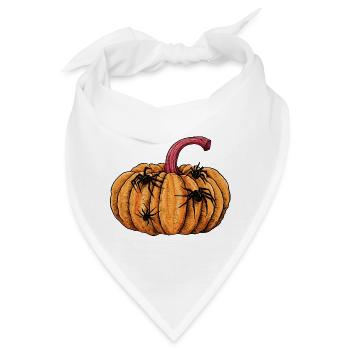 Spuk-Kürbis Spinnenillustration - Bandana - Weiß - Vorne