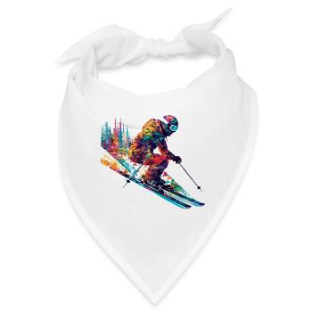 Alpin Ski Sport Spiel Champion Wettbewerb Zusammenfassung - Bandana - Weiß - Vorne