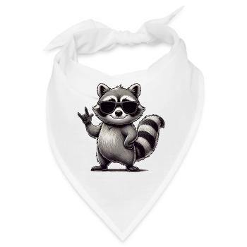 Waschbär mit Rock Pose Raccoon Rock Musik Musiker - Bandana - Weiß - Vorne