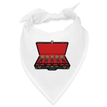 Handglocken Trageset Etui Vintage - Bandana - Weiß - Vorne