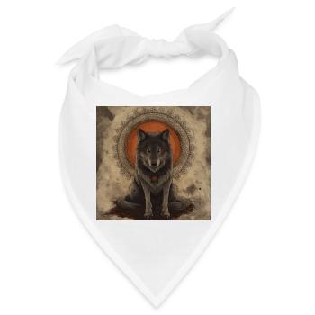 Esoterik Spiritualität Mystik Wolf - Bandana - Weiß - Vorne