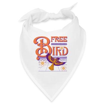 Free Bird – Bunter Retro-Vogel - Bandana - Weiß - Vorne