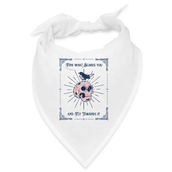 Find What Scares You – Schädel mit Vogel - Bandana - Weiß - Vorne