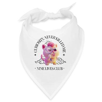 Neugierige Katze – Lustige Cartoon-Illustration - Bandana - Weiß - Vorne